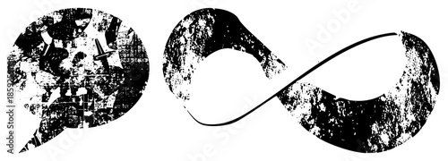 speech bubble and infinity symbol graphic