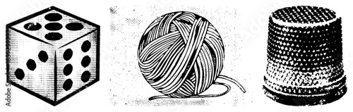 dice yarn thimble set