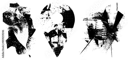 abstract black and white graphic elements