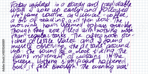 Scribbled cursive essay sheet with pen and ink handwriting illegible nonsense antique style totally unreadable decorative old fashioned script vintage manuscript writing paper background texture