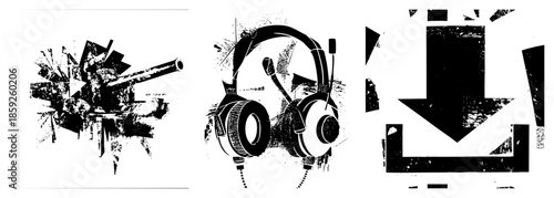 Military cannon explosion gaming headset set