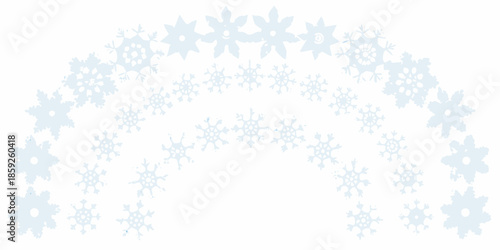 A delicate archway of light blue snowflakes creates a winter wonderland scene