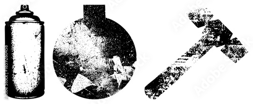 spray can paintbrush hammer vector