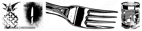 knife fork can vector