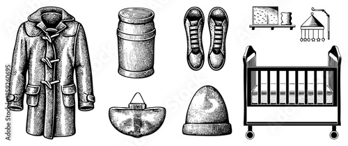 Baby essentials collection vintage style