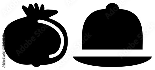 pomegranate and covered dish silhouette