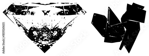 diamond and shattered glass vector