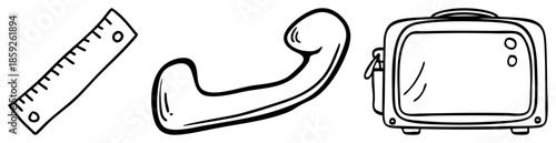ruler telephone vector
