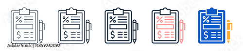 Financial Statement different style icons set vector illustration. 