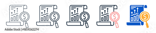 Cost Analysis different style icons set vector illustration. 