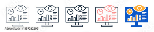 Data Visualization different style icons set vector illustration. 