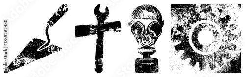 construction tools gas mask gear