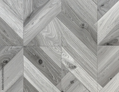 Herringbone wood floor, gray-toned, repeating pattern