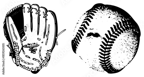 baseball glove and ball vector illustration