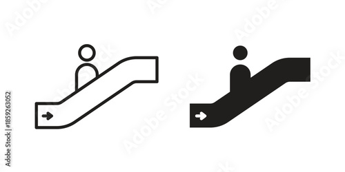 Escalator icons symbol collection. Vector Illustration. vector icon set.