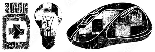 medical bottle lightbulb mouse vector