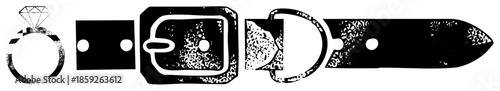 diamond ring and belt buckle vector