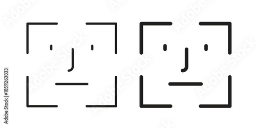 Face id icons symbol collection. Vector Illustration. vector icon set.