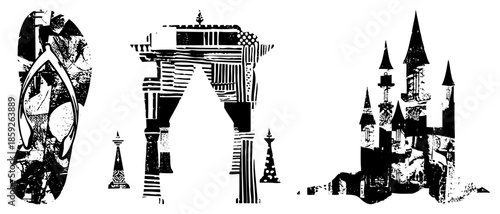 flip flop sandal archway collage