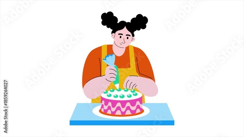 Cake Decorating  Animation MP4 File