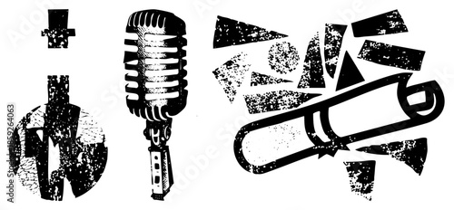 musical instruments vintage style