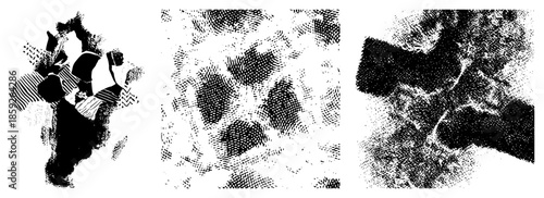 abstract geometric shapes with halftone dot
