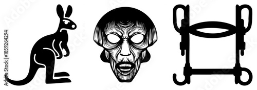 Kangaroo skull horse halter vector