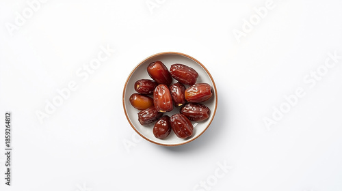Dried Dates In Ceramic Bowl
