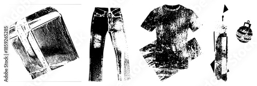 Fashion apparel and accessories vector set