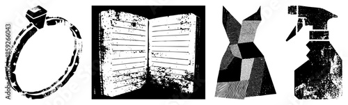 ring book dress spray bottle vector