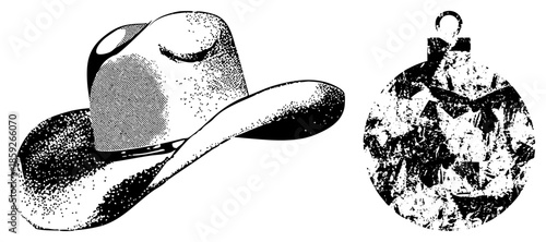 cowboy hat and circular ornament