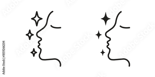 Glowing skin icons symbol collection. Vector Illustration. vector icon set.