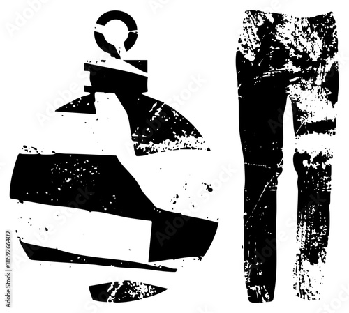 anchor and jeans vector graphic