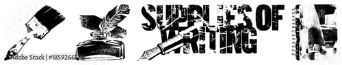 writing tools vintage graphic