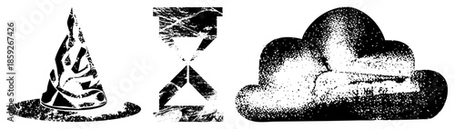 wizard hat hourglass cloud isolated