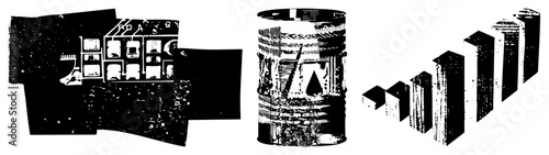 radio equipment schematic barrel oil drum rising bar graph