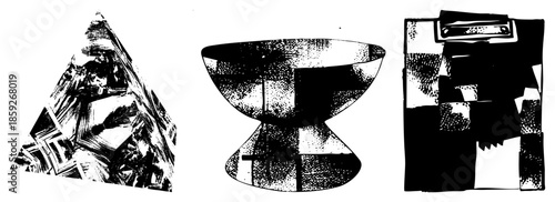 abstract geometric shapes in black and white