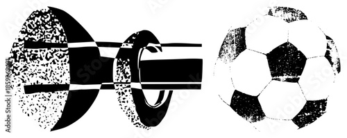 soccer ball and megaphone vector graphic