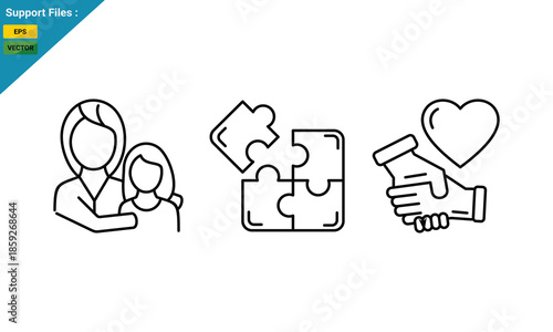 Autism spectrum disorder concept icon. line icon vector
