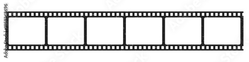 Set of old Film strip reel icon. Cinema or movie roll with frames. Video or movie filmstrip overlay, cinema or photograph camera long film strip with transparent screen