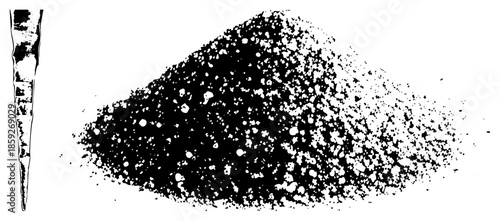 pile of gravel with ice pick
