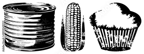 canned food corn cupcake