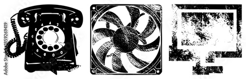 retro telephone computer fan vintage