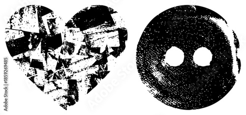 broken heart and face vector