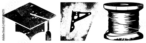 graduation cap hinge bracket spool vector