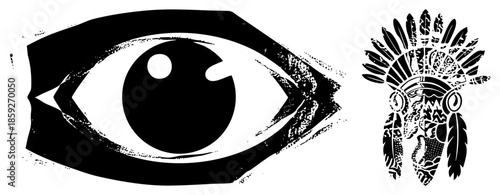 eye symbol and headdress vector
