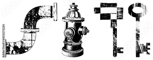 fire hydrant pipe key typography