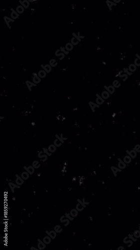 Abstract White Dust Particles Floating in Dark Space Overlay Effect.