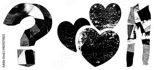 question mark abstract shapes