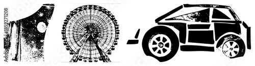 ferris wheel car abstract shapes